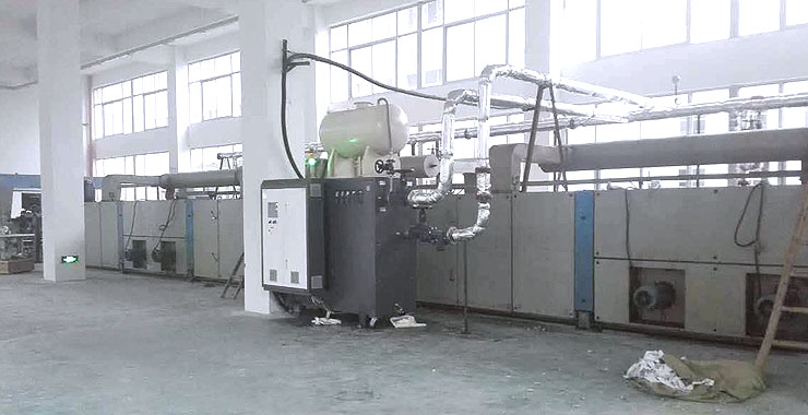 大型熱風拉幅定型干燥機采用導熱油加熱器控溫